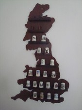 Great Britain Thimble Rack with 25 Spaces - includes 20 Assorted Thimbles