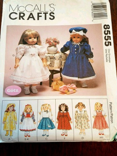 Mccall 8555 doll clothes - 8555, 18"