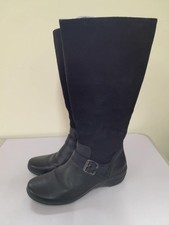 Hotter Nordic Knee High Boots, Black Leather & Suede, Size 6 UK, 39  EU boxed