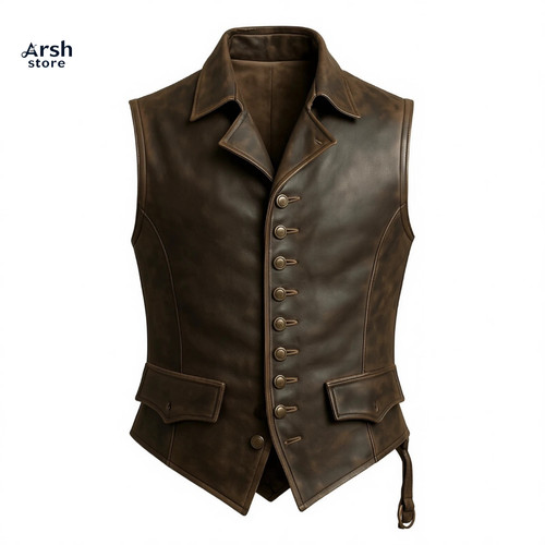 Mens leather pirate vest - mens,