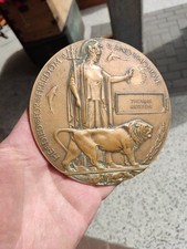 Ww1 death plaque penny - ww1,