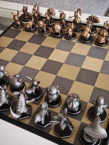 Chess set inspired pokemon - by,