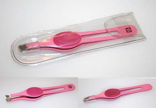 Wide handle tweezers - wide, pink