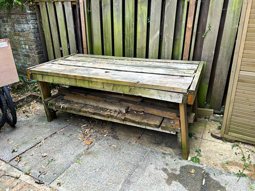 Outdoor wooden work bench - , /