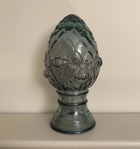 Large green glass artichoke - large,