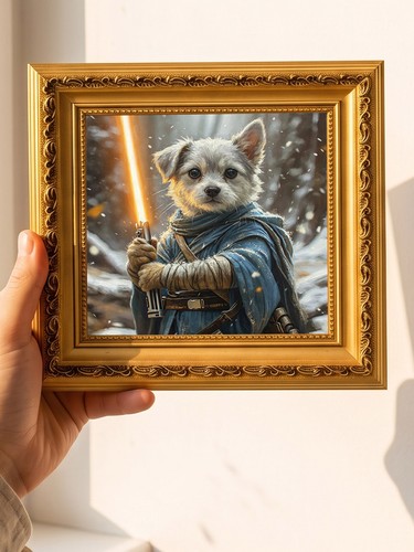 Puppy with lightsaber snowy - lightsaber,