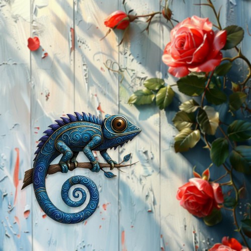 Metal gecko lizard wall decor - gecko,