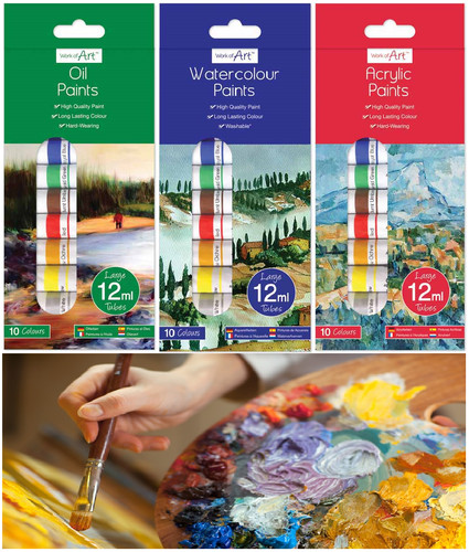 Tubes acrylic oil water - 8/10, acrylic,