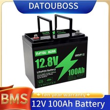 12V 100Ah LiFePO4 Lithium Battery, Built-in Smart BMS for RV, Solar, Marine