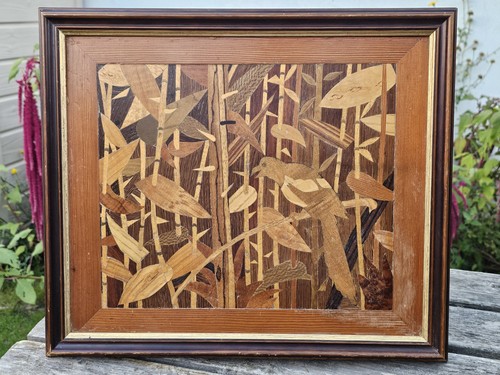 Vintage marquetry framed - vintage,
