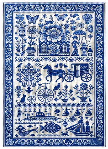 Printed cross stitch - stitch, kit