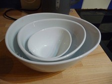 Nigella Lawson three cream egg shaped oval mixing bowls