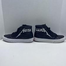 Vans Shoes Mens Size 6.5 Black White Sk8-Hi Metallica Collaboration Leather