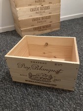 Wooden Wine Box Crate - 6 Bottle Size - Genuine - Storage Gardening Hamper Etc