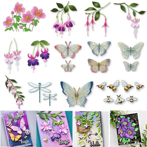 Layered flowers butterfly - layered,