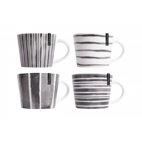 Set stripe porcelain mug - of,