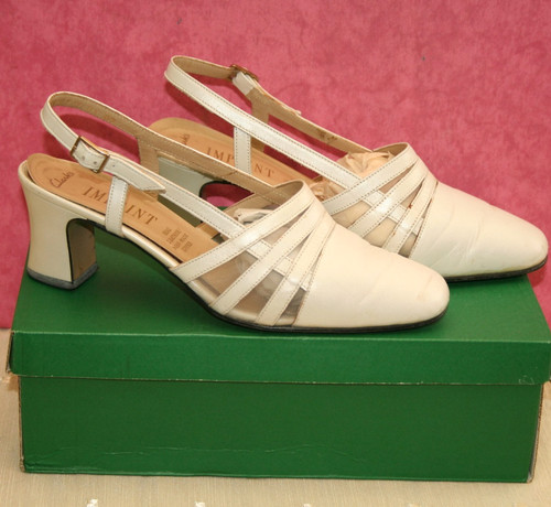 Vintage clarks cream leather - cream,