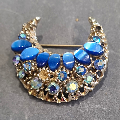 Vintage gold tone crescent - vintage,