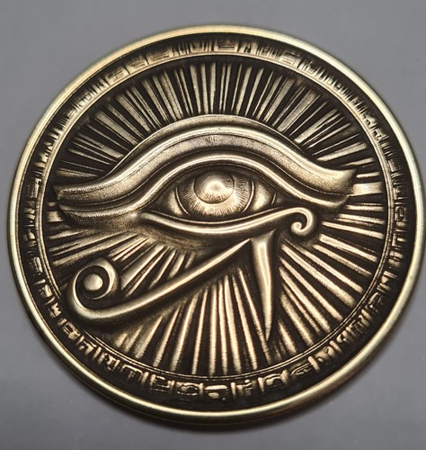 Handmade brass eye coin - brass,