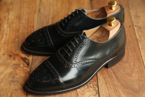 Barker black leather oxford - barker,