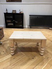 Side Table With Bobbin Legs Made From Pine Wood (unfinished)