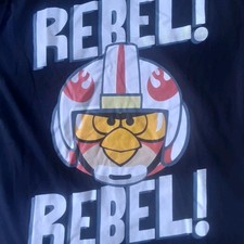 Angry Birds Star Wars T-Shirt Size Medium Black Print Causal Summer Holiday