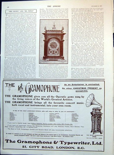 Old print beautiful clock - old,