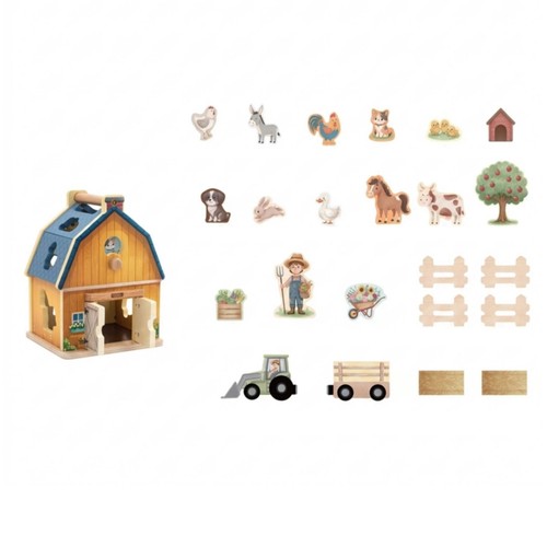 Barn shape sorter educational - shape,
