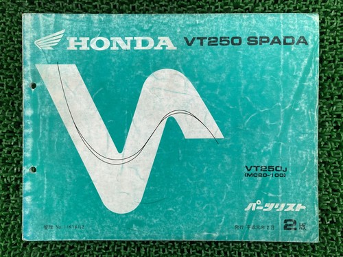 Vt250 spada parts list - spada, 2nd