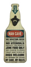 MAN CAVE Large ( 15.75 inches tall) Wall Mounted Bottle Opener Plaque Gift New