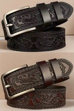 Mens Belt Embossed Leather