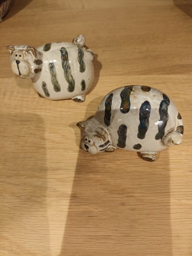 Pair lovely studio pottery - of,