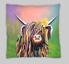 Highland Cow (Welsh Version) Double Sided Cushion Covers 45x45cm (18x18)
