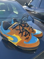 DUFFS LOUIE BARLETT LS Skateboard Shoes-Sz 10 Brown Yellow Black Blue Fat Tongue
