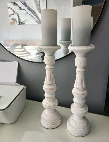 Pair white distressed - pair,