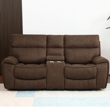 2 Seater Brown Reclining Sofa