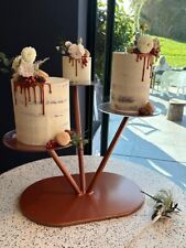Large Steel Bespoke  3 Tier Wedding Cake Stand powder coated copper