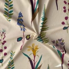 Sanderson Floral Bazaar Fig / Multi Curtain Fabric Material 139 cm