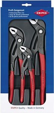 KNIPEX 3 Pce COBRA Waterpump Pliers/Grips 180mm 250mm 300mm Set 00 20 09 V02