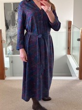 Joules Casual  Belted Shirt Midi Dress Navy Multi Mini Spot Print Size 12