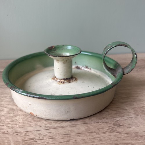 Vintage green and cream enamel
