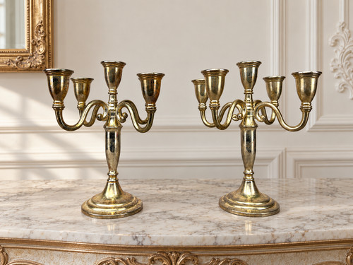 Pair candelabras vintage - of,