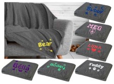 Personalised Supersoft Teddy Fleece Dog Cat Blanket Fleece Throw Personalised