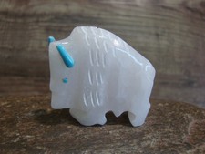 Native American Zuni Indian Hand Carved Buffalo Fetish- Etsate