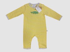 $65 Albetta Baby Girl's Yellow Crochet Casey Crocodile Babygro Romper Size 0-3M
