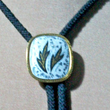 western bolo tie gold black &