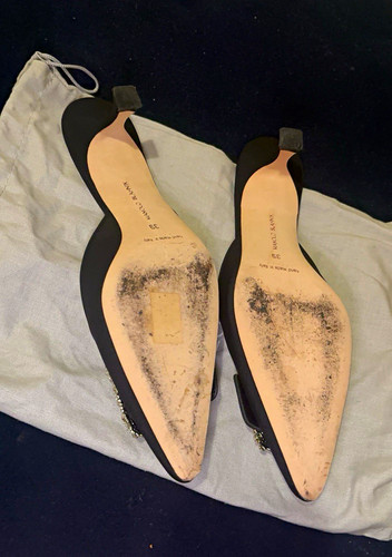Manolo blahnik black - black, satin