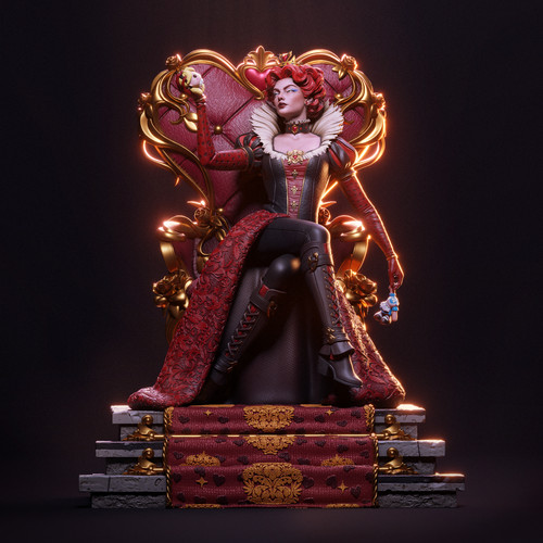 Queen hearts 3d printed - queen,