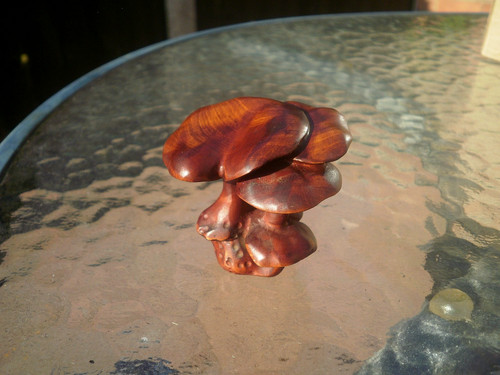 Hand carved wood netsuke - carved,