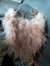 River Island Real Ostrich Feather Pink Bag. Rare,unique,collectors 